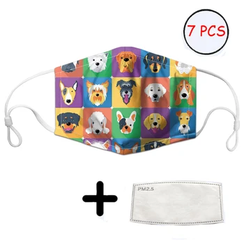 

THIKIN Anti Dust Mask Color Kawaii Puppy Pattern Reusable Dustproof Women/Men/Kids Soft Masks for Face Mouth Covers Custom