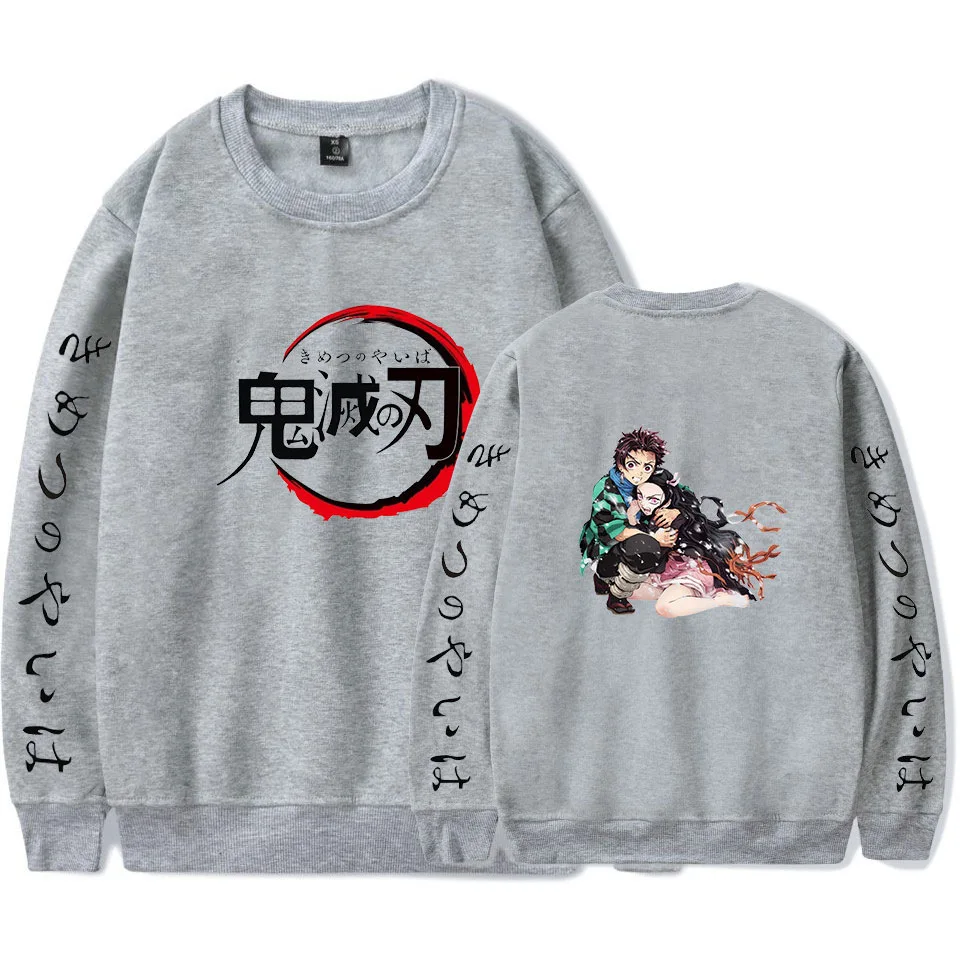 Demon Slayer: Kimetsu no Yaiba, толстовка, аниме, свитера и пуловеры, унисекс, с круглым вырезом, толстовки, Повседневный свитер, блузка, рубашки