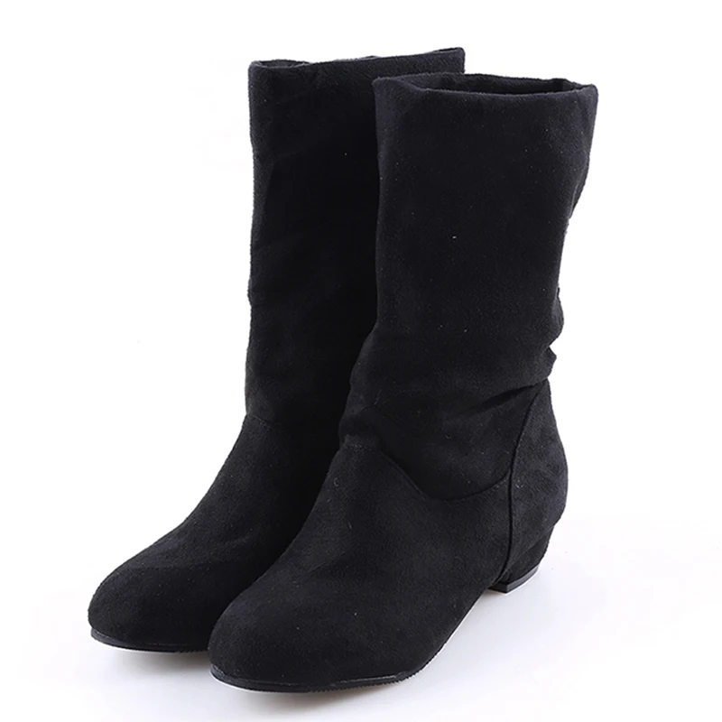 Botas Martin de media caña para mujer, zapatos planos sin cordones de tela de algodón elástico, a la moda, para otoño e invierno, 2021