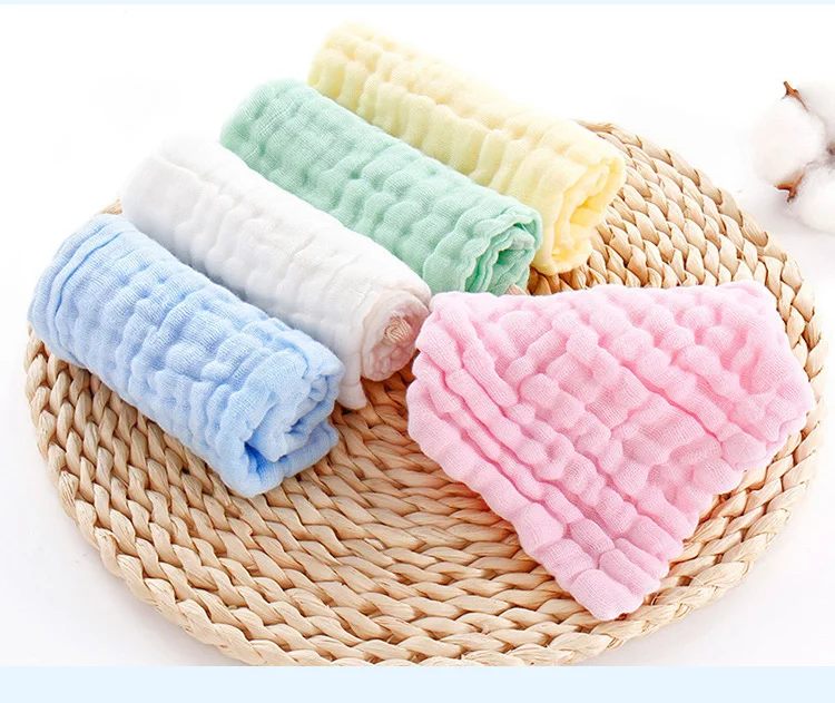 Serviette De Toilette Bébé En Mousseline De Coton - 20 X 20 Cm - Douce Et Respirante - Pour Nouveau-nés, Nourrissons - Lavage Visage, Mains, Bave