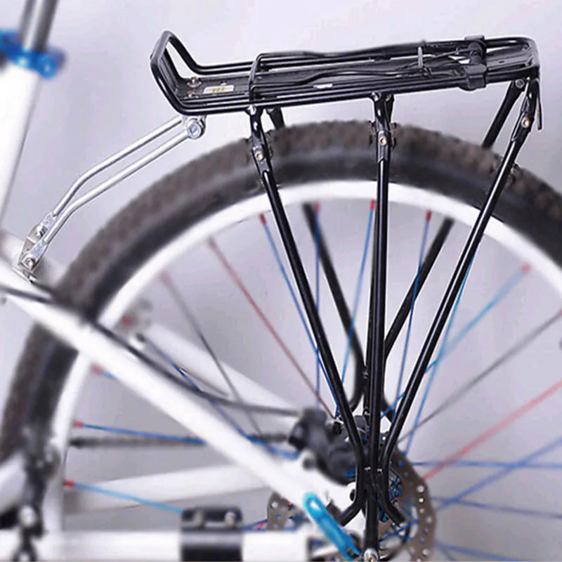 Хорошее предложение Велоспорт алюминиевый сплав MTB велосипедный Перевозчик задняя багажная полка кронштейн для дискового тормоза/V-тормозной велосипед черный