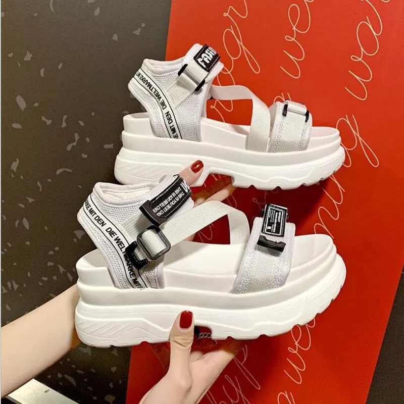

Luxury Designers Fashion Women Platform Sandals Black Chunky Sandal Sports 7cm Wedge Shoes For Woman Summer Casual Shoes 2020