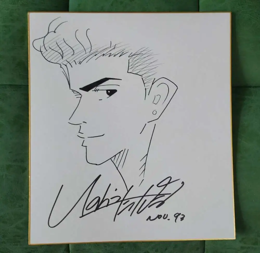 Ручная нарисованная Inoue Takehiko SLAM DUNK autographed Shikishi доска объявлений редкая 07905