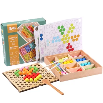 

Kids Montessori Wooden Toy Hands Brain Training Clip Beads Puzzle Board Math Game Baby Early Educational Toys Gifts For Children