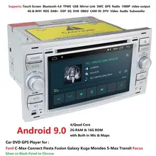 4G Android 9,0 " DAB+ DVD радио плеер gps sat nav Navigatio для FORD TRANSIT FOCUS C-MAX S-MAX FIESTA GALAXY FUSION WiFi 2 din