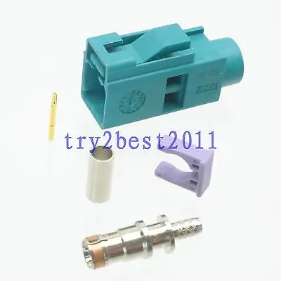 

DHL/EMS 50 pcs Connector Fakra SMB Z 5021 jack pin crimp RG174 RG316 LMR100 Straight -C1