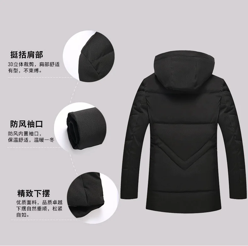 Autumn& Winter New Style Men's Casual Cotton Jacket Men Mid-length Fashion Slim Fit Warm Cotton-padded Clothes Factory