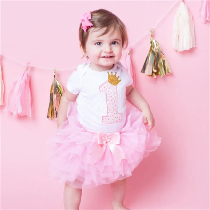 

Flower Girls First Birthday Dress Gift Tutu Baby Infant Christening Cake Dresses For Party Kids 1 Year Baby Girl Birthday Dress