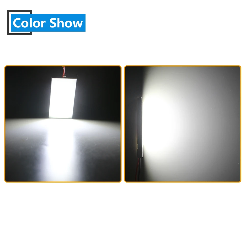 100X12 V светодиодный 36 SMD COB Чип 36 светодиодный алюминиевый свет панели 360LM 12V DC с BA9S+ T10+ переходник для фестона Интерьер белый 6000K 8000K