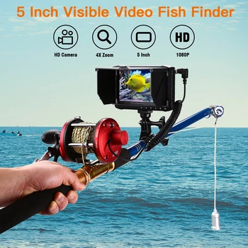 

NEW!!Eyoyo 30M 5" 4X ZOOM 2MP 1080P HD Video Fish Finder Underwater Ice Video Fishfinder Fishing Camera With Reel Fishing Rod