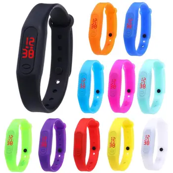 

Children Watch Fashion Sports Bracelet Watches LED Digital Display Adjustable Silicone Strap Electronic Wrist Watch Candy color