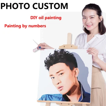 

36 Colors Photo Custom Personalised Paint By Numbers DIY Photo Custom Painting By Numbers Portrait Children Pets landscape Photo