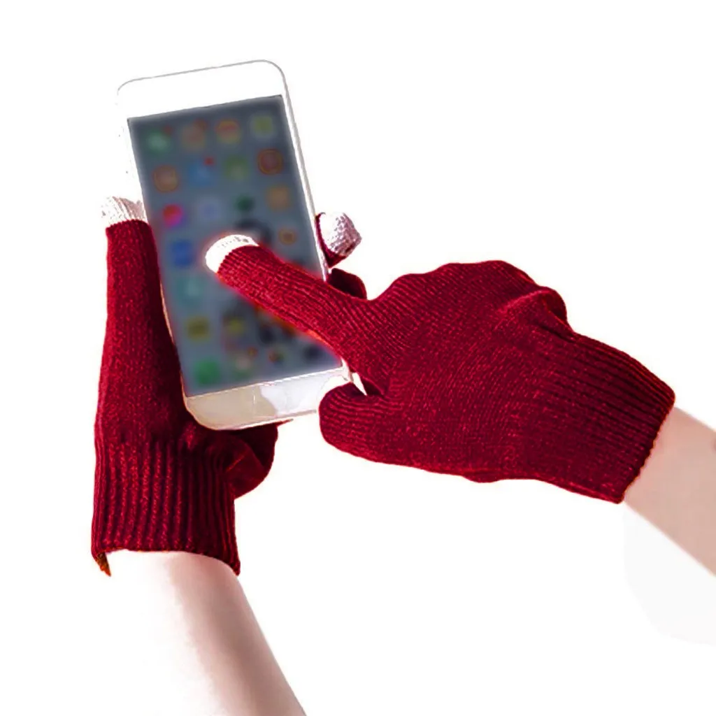 Зимние Волшебные вязаные перчатки с сенсорным экраном, теплые утолщенные флисовые варежки, тянущиеся вязаные перчатки, тянущиеся мужские вязаные варежки@ C12 - Цвет: AS SHOW