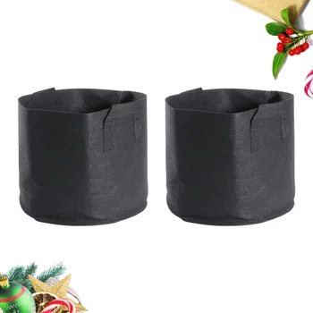 

2PCS 5 Gallon Aeration Pots Container Non-woven Plant Grow Bags with Strap Handles for Nursery Garden and Planting (Black)