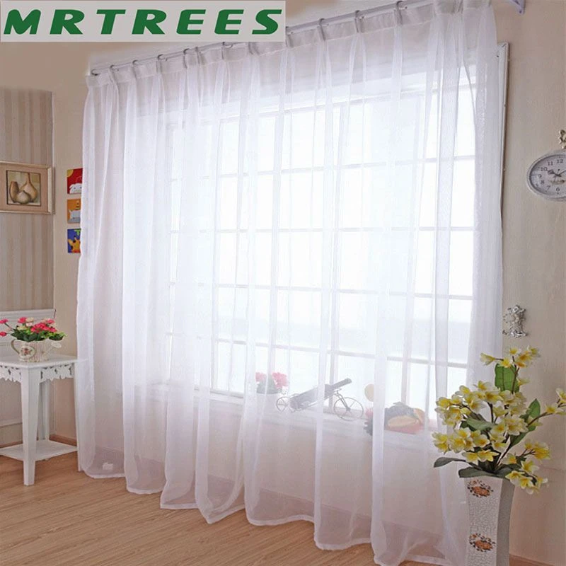 Moderne Home Weiss Sheer Voile Vorhang Fenster Dekoration Schlafzimmer Sheer Vorhange Fur Die Kuche Fertigen Tull Vorhange Vorhange Aliexpress