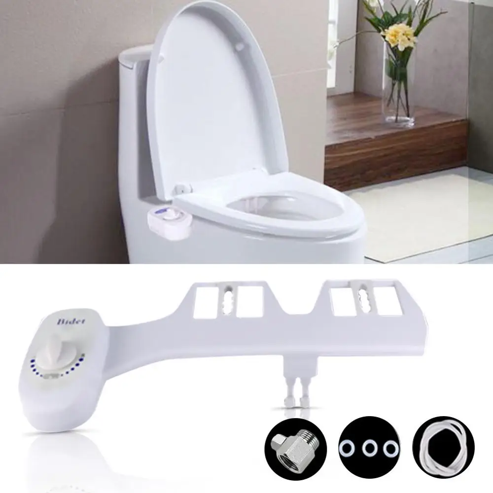 

Bidet Mechanical Self Cleaning Retractable Nozzle With Tube Easy Install Washing Water Spray Toilet Seat Attachment Non Electric
