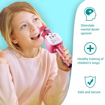 

Karaoke Microphone Bluetooth Speaker Handheld Microphone Wireless Multifunction for Home KTV LHB99