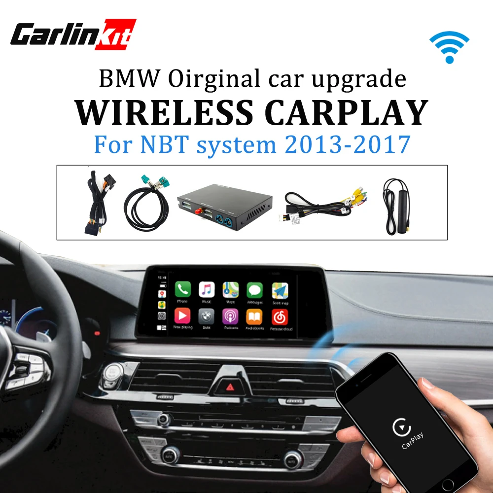 Wireless CarPlay/Android auto Retrofit kit for BMW NBT WideScreen With Reversing Camera(Support:1~3/5/7 Series, Mini, X1/X3~X6