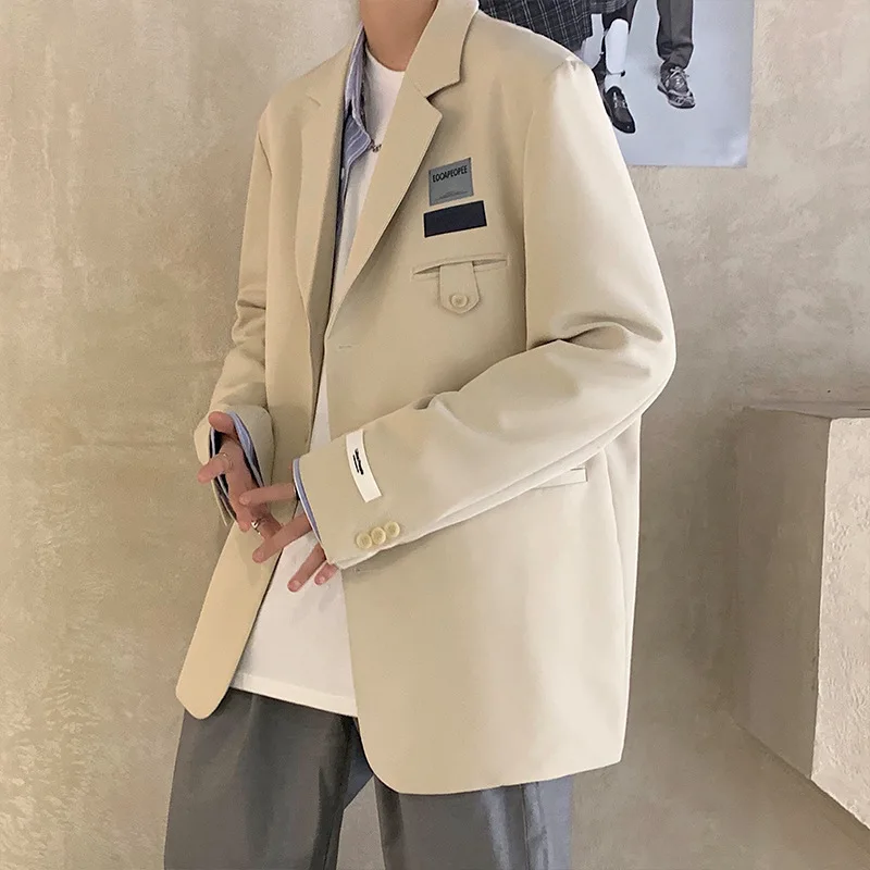Traje a la moda para hombre, chaqueta de negocios de manga larga de Color sólido, nuevo y elegante, traje pequeño informal de marca