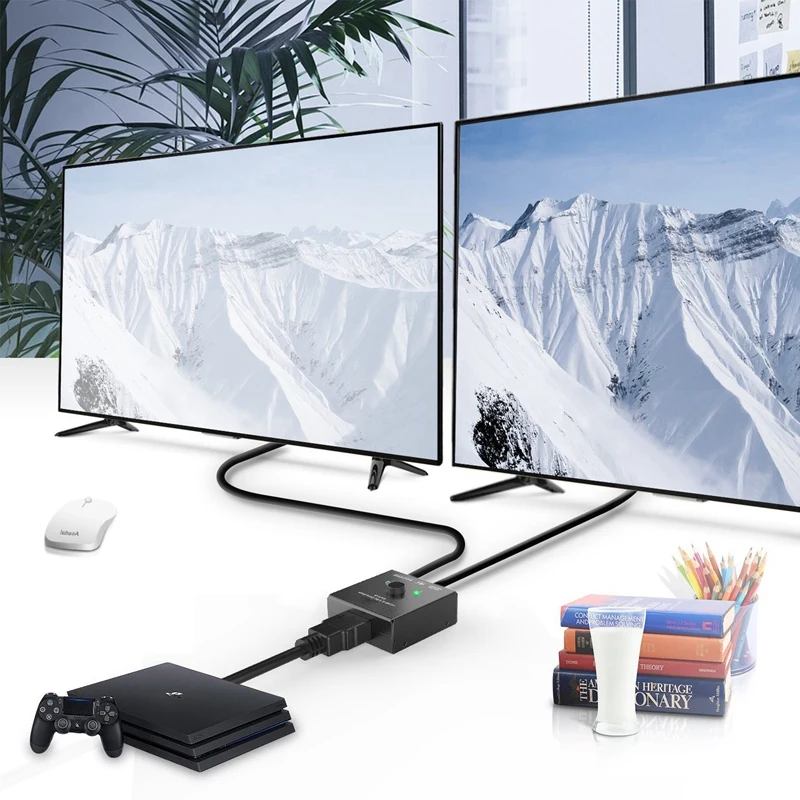 HDMI коммутатор 2 порта двусторонний ручной переключатель 2x1/1x2 HDMI концентратор-HDCP сквозной-Sup порты Ultra HD 4K 3D 1080P