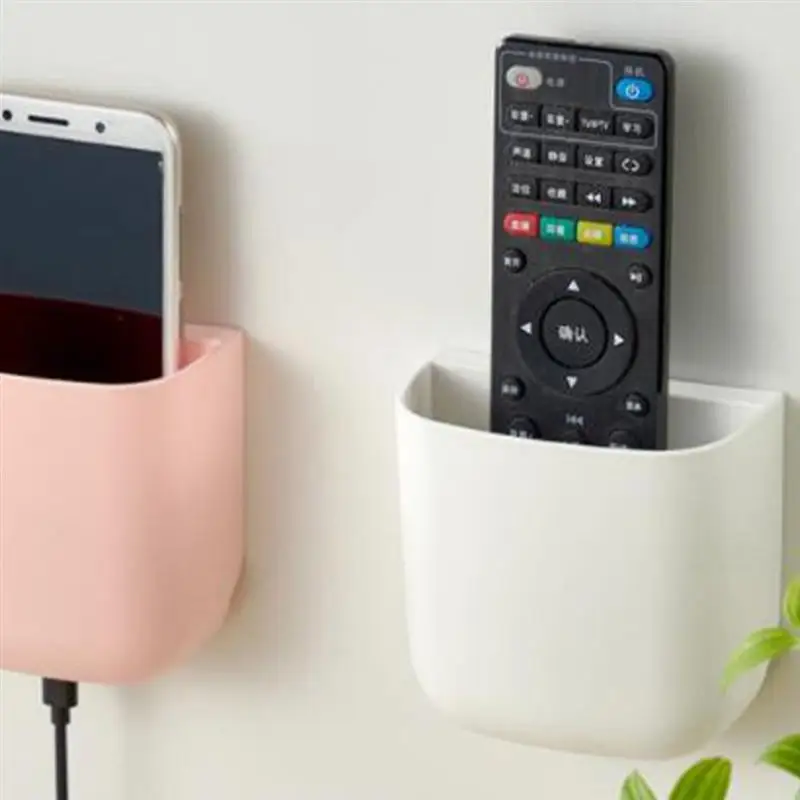 

3pcs Storage Box Remote Control Air Conditioner Storage Case Mobile Phone Plug Holder Stand Container Wall Mounted Organizer