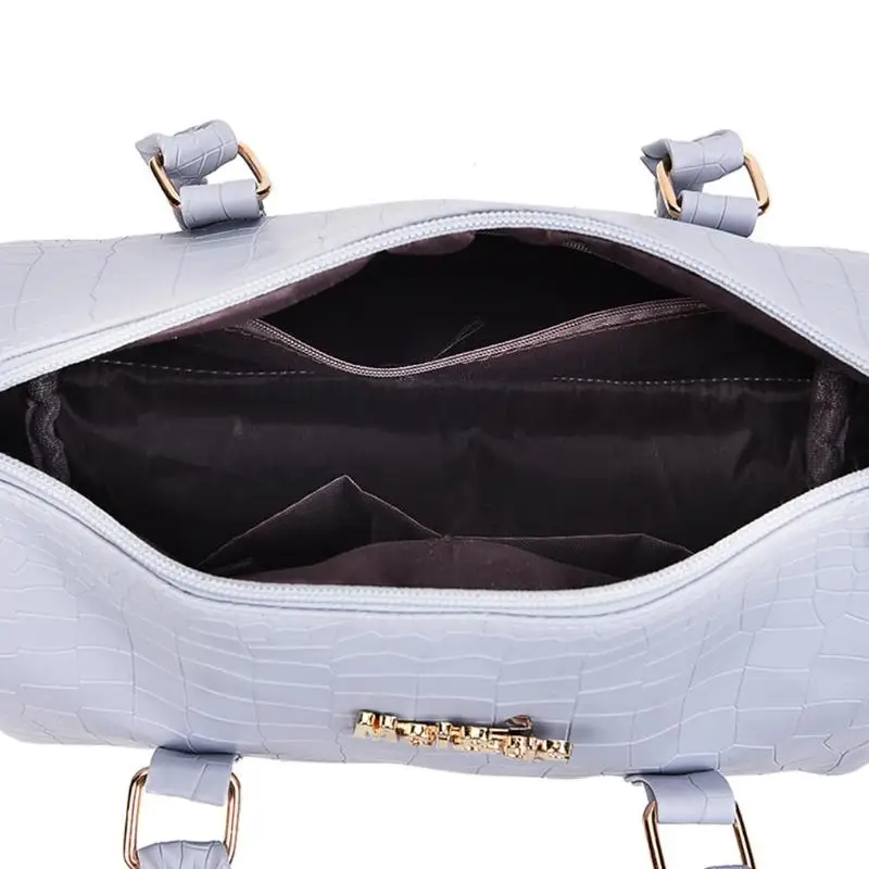 Female Fashion Retro 6pcs/set Solid Color Crack Shoulder Handbags Clutch Lady PU Leather Casual Messenger Bags Women Card Bags