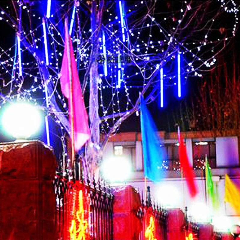 

8pcs/Set 30CM LED Light Meteor Shower Rain Tubes String Light LED Falling Snow Christmas Tree Lights Wedding party Garden Lamp