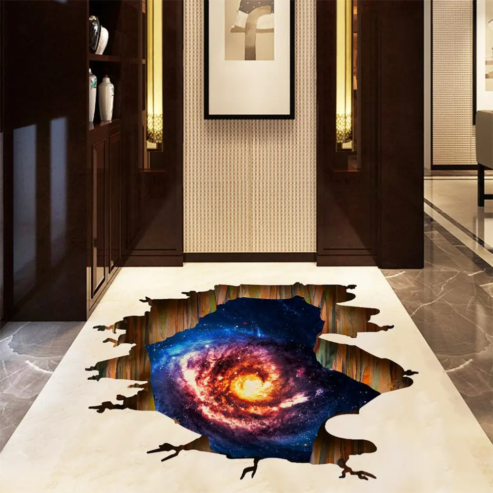 KS6642 3D Звезда черное отверстие шаблон наклейки настенные украшения спальни водонепроницаемые съемные для детской комнаты искусство