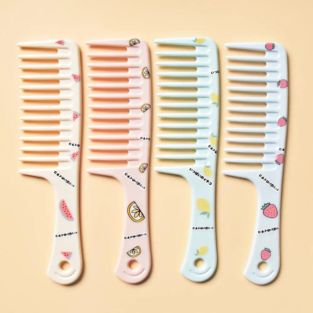 

Wide Teeth 23.8cm Hairdressing Comb Fruit Print Hair Wig Comb For Hair styling Detangle Big Hair Comb Ideal For Long Hair Smooth