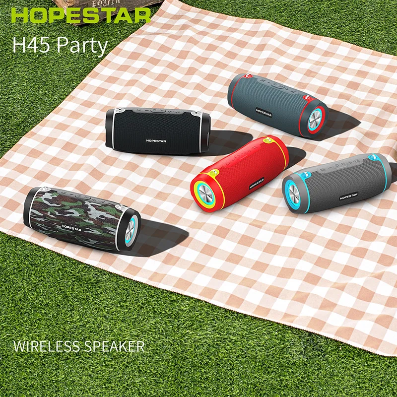 HOPESTAR H45 портативные Bluetooth колонки 20 Вт Высокая мощность с ремешком супер бас