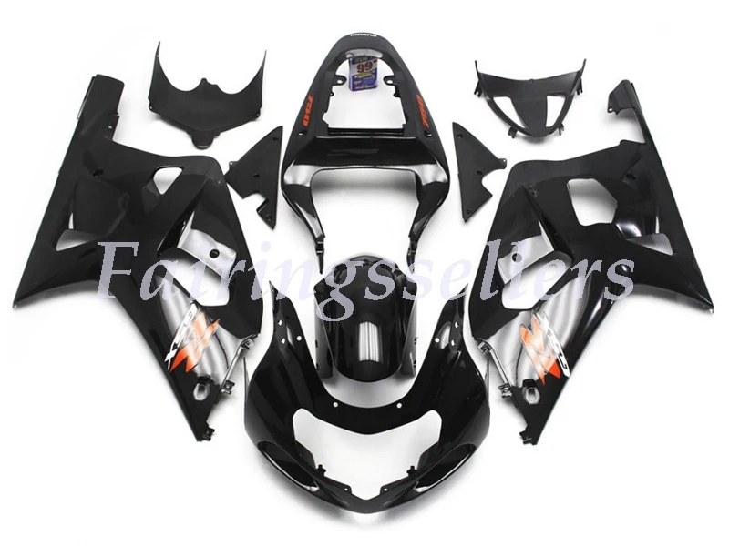 

New ABS Plastic Fairings Kit Fit For Suzuki GSXR600 GSXR750 GSXR 600 750 01 02 03 2001 2002 2003 Bright black