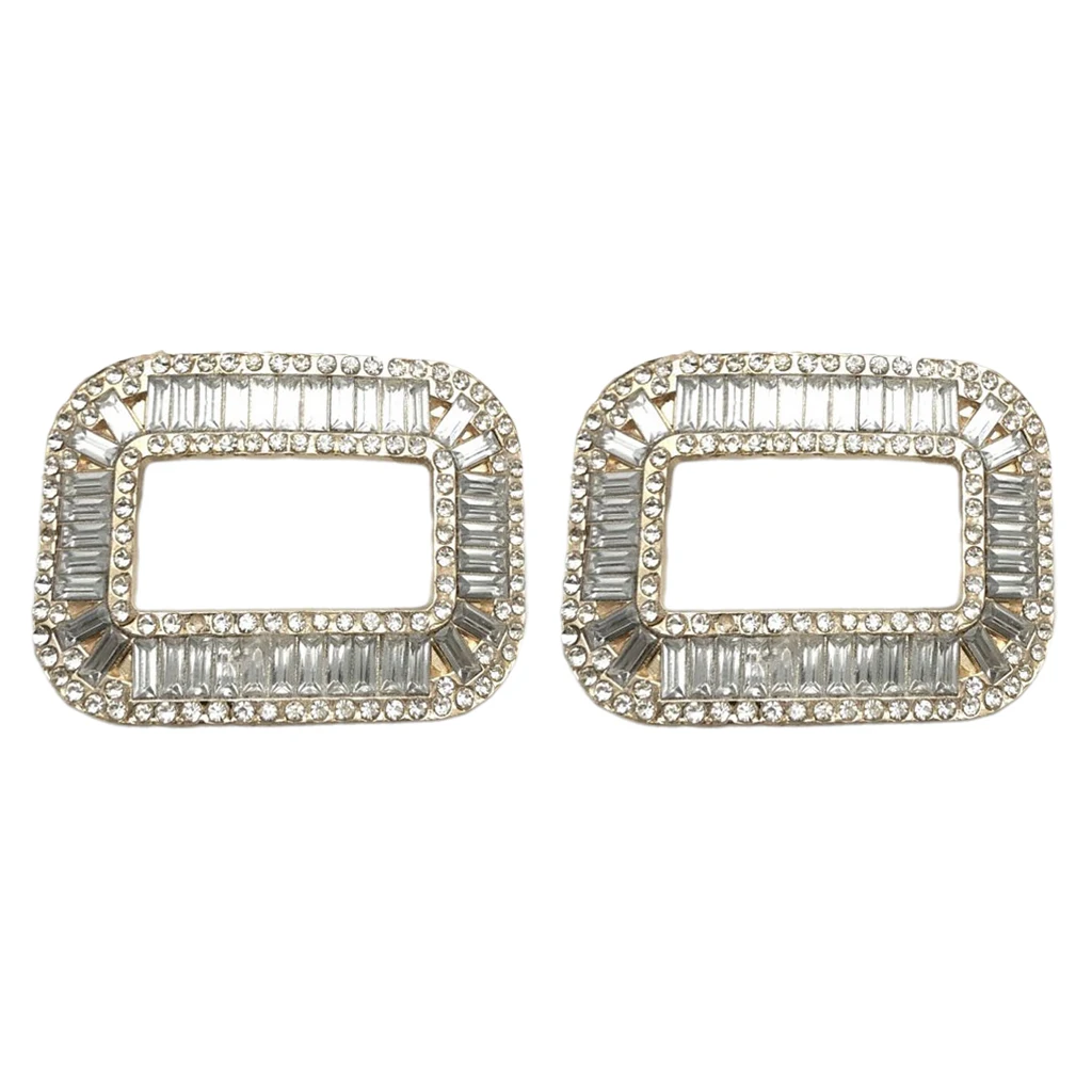 2x Rhinestone Crystal Shoes Buckle Clips For Bridal Wedding Shoes Decoration