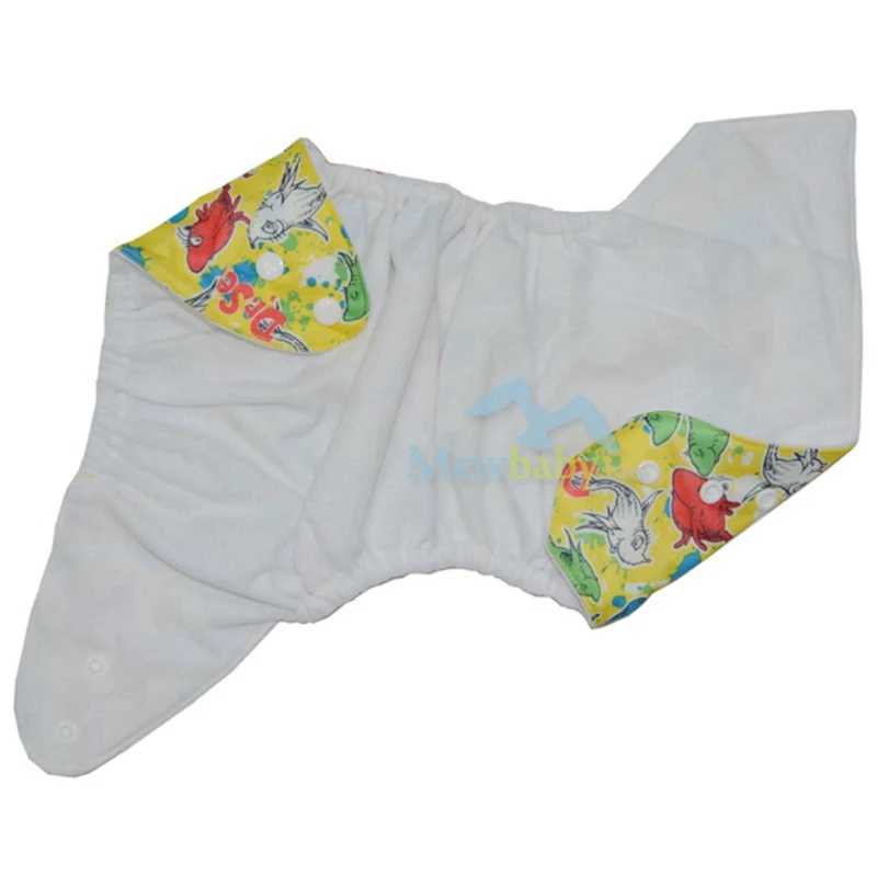 Reusable Baby Pocket Diaper One Size Fits All Size Adjustable Cloth Diaper with 1pc microfiber insert