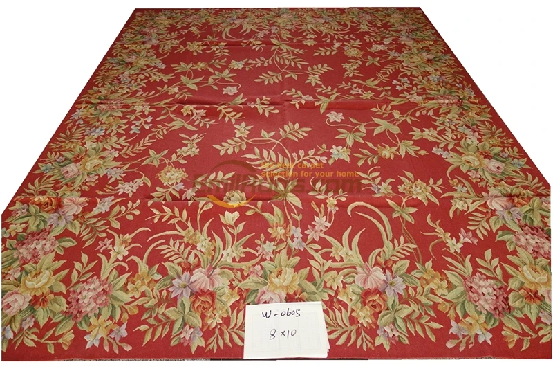 Шерсть aubusson ковры W-0605 8X10 2 ручной завязанный украшения дома Спальня gc8aubyg13