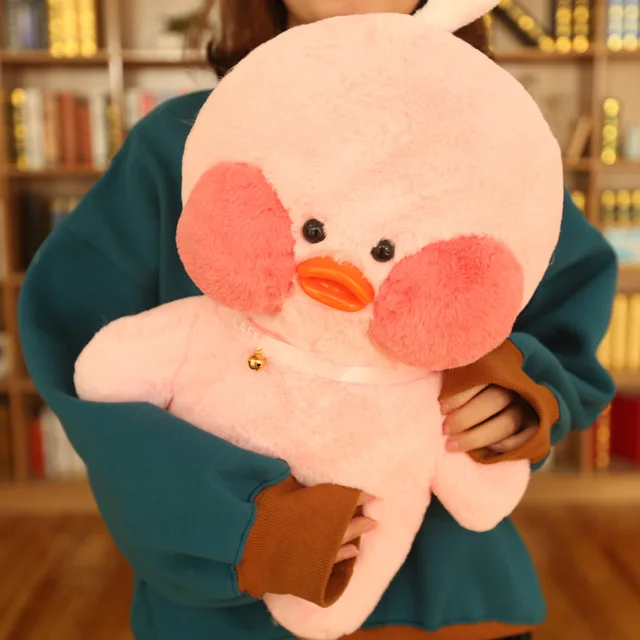 50CM Cartoon LaLafanfan Cafe Yellow Duck Plush Toy Stuffed Soft Kawaii Duck Doll Animal Pillow Girl New Year Gift for Children