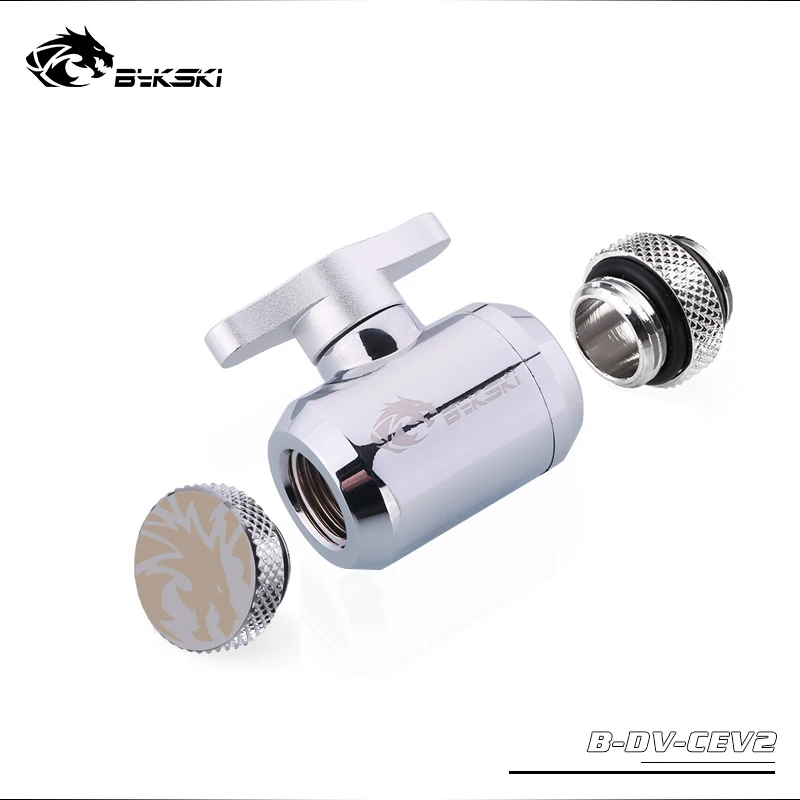 Günstige BYKSKI Wasser Ventil Schalter Kit Doppel Inneren G1 4 Gewinde Doppel Weibliche Wasser Kühler System Schalter + Glug + stecker auf Männliche Fitting