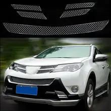 Автомобильная сетка для скрининга насекомых, передняя решетка для Toyota RAV4 2013, передняя решетка из нержавеющей стали, аксессуары для отделки, 5 шт