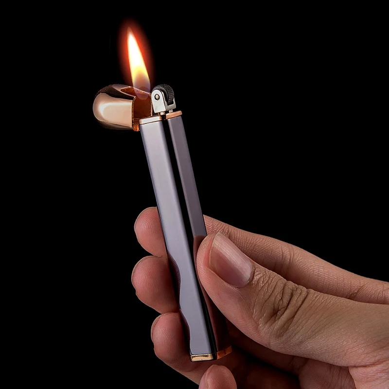 Газовая надувная мини зажигалка Jobon портативная тонкая металлическая подарочная