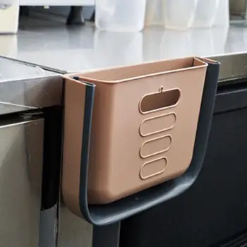 

Folding dustbin kitchen cabinet door wall mounted dustbin 7L Wall Mounted Trashcan for Bathroom Toilet Waste Storage Waste Bins
