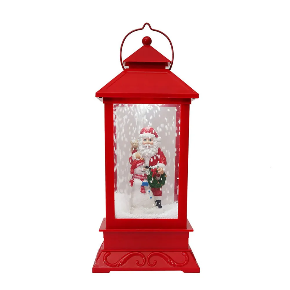 Модный Санта-Клаус, снежный музыкальный фонарь, детская игрушка, подарок, рождественский фестиваль, украшение стола, 4 разных стиля на выбор - Цвет: Красный