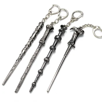 

Movie HP Magic Wand Keychain 12cm Length Metal Alloy Key Ring 4 Designs Options 37g/pc