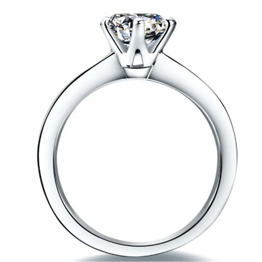 Solid Platinum PT950 Ring 1CT Moissanite Engagement Ring Beautiful Birthday Jewelry Gift For Girl White Gold Forever Brilliant 2
