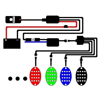 

4pcs Off Road Boat Accessories Waterproof ATV SUV LED Rock Light Lamp Underbody Glow For Car Truck Remote Control Easy Install