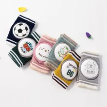 Пара Противоскользящих и осенних Защитных Носков для новорожденных, хлопковые гетры для детей 0-3 лет, хлопковые мягкие наколенники Детские