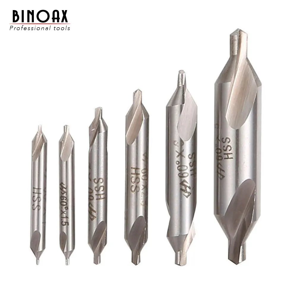 BINOAX 6 шт./компл. электрические HSS Комбинации центровочные сверла зенковки сверло