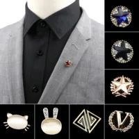 Men's Advanced Chic Brooches Cat Rabbit Crown Star Pin Shawl Lapel Pins Corsage Hat Shirt Suit Collar Pin Party Daily Accessory