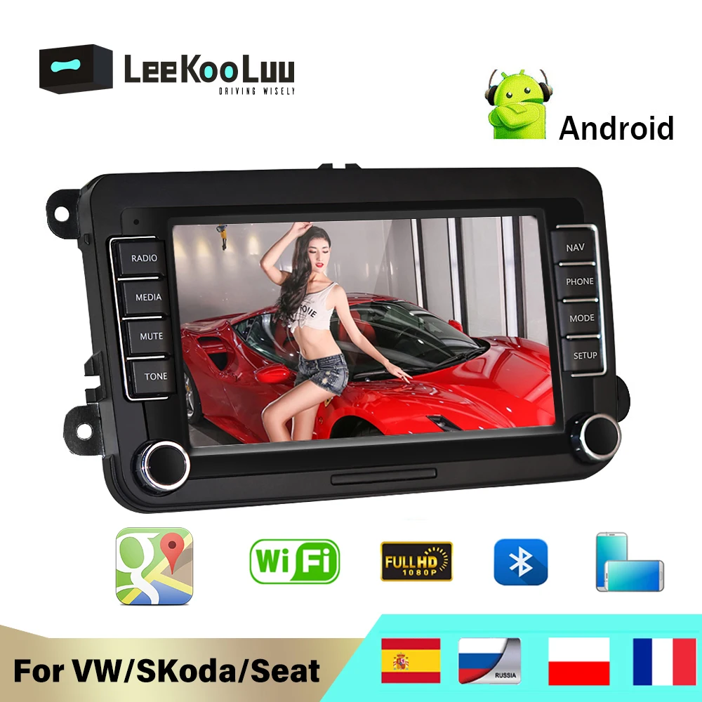 Автомагнитола LeeKooLuu 2DIN мультимедийный плеер на Android для VW Passat B6 b7 Polo Golf 5 6 Touran Sharan