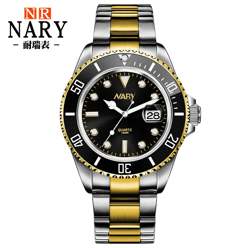 

Nary/NARY Hot Selling Water Ghost Watch Men Clean Steel Night Light Waterproof Fully Automatic Non-Machinery Quartz Watch