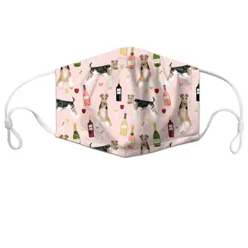 

HYCOOL Outdoor Face Masks Fashion Wine Dog Print Unisex Reusable Pollution PM2.5 Dust-proof Mouth Masks Filters for Women Men