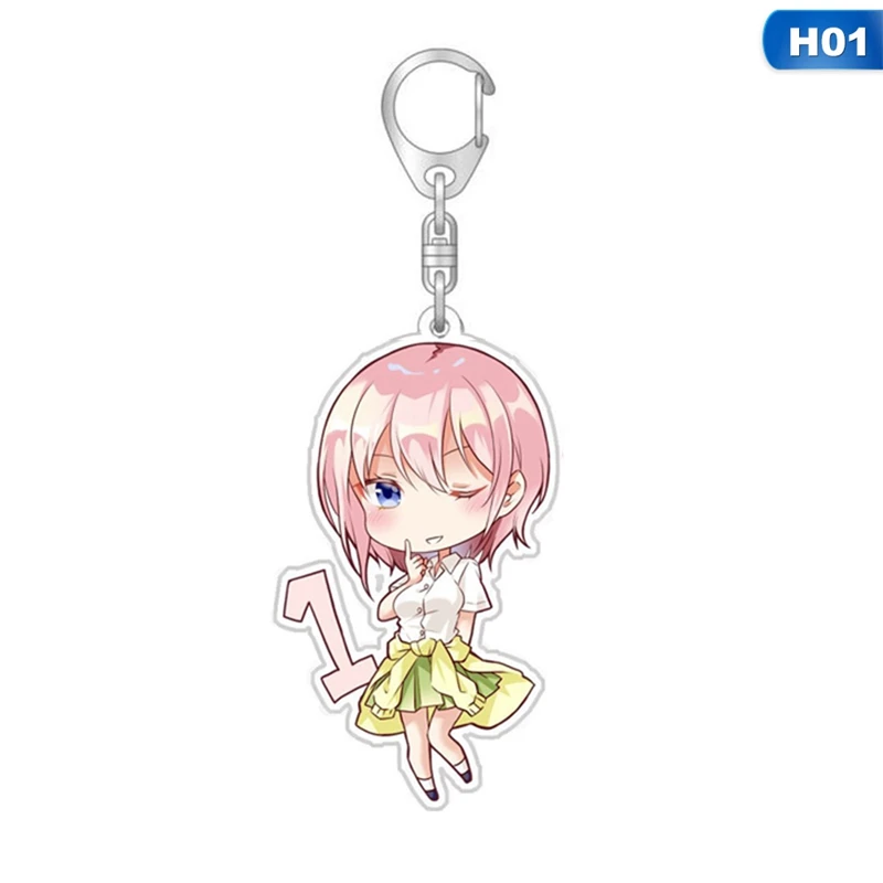 Брелок quintestinal quantuplets мультфильм японское аниме Go-Toubun No Hanayome акриловое кольцо для ключей